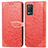 Coque Portefeuille Motif Fantaisie Livre Cuir Etui Clapet S04D pour Realme 8 5G Rouge