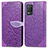 Coque Portefeuille Motif Fantaisie Livre Cuir Etui Clapet S04D pour Realme 8 5G Violet