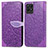 Coque Portefeuille Motif Fantaisie Livre Cuir Etui Clapet S04D pour Realme 8i Violet