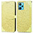 Coque Portefeuille Motif Fantaisie Livre Cuir Etui Clapet S04D pour Realme 9 4G Jaune