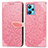 Coque Portefeuille Motif Fantaisie Livre Cuir Etui Clapet S04D pour Realme 9 4G Or Rose