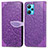 Coque Portefeuille Motif Fantaisie Livre Cuir Etui Clapet S04D pour Realme 9 5G Violet