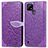 Coque Portefeuille Motif Fantaisie Livre Cuir Etui Clapet S04D pour Realme C21 Violet