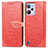 Coque Portefeuille Motif Fantaisie Livre Cuir Etui Clapet S04D pour Realme C31 Rouge