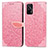 Coque Portefeuille Motif Fantaisie Livre Cuir Etui Clapet S04D pour Realme GT 5G Or Rose