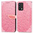 Coque Portefeuille Motif Fantaisie Livre Cuir Etui Clapet S04D pour Realme GT Master 5G Or Rose