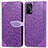 Coque Portefeuille Motif Fantaisie Livre Cuir Etui Clapet S04D pour Realme GT Neo 2T 5G Violet