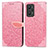 Coque Portefeuille Motif Fantaisie Livre Cuir Etui Clapet S04D pour Realme GT Neo 3T 5G Or Rose