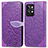 Coque Portefeuille Motif Fantaisie Livre Cuir Etui Clapet S04D pour Realme GT2 Pro 5G Violet