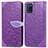 Coque Portefeuille Motif Fantaisie Livre Cuir Etui Clapet S04D pour Realme V11 5G Violet