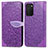 Coque Portefeuille Motif Fantaisie Livre Cuir Etui Clapet S04D pour Samsung Galaxy A02s Violet