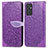 Coque Portefeuille Motif Fantaisie Livre Cuir Etui Clapet S04D pour Samsung Galaxy A05s Violet