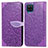 Coque Portefeuille Motif Fantaisie Livre Cuir Etui Clapet S04D pour Samsung Galaxy A12 5G Violet