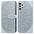 Coque Portefeuille Motif Fantaisie Livre Cuir Etui Clapet S04D pour Samsung Galaxy A13 4G Gris