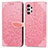 Coque Portefeuille Motif Fantaisie Livre Cuir Etui Clapet S04D pour Samsung Galaxy A13 4G Or Rose