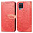 Coque Portefeuille Motif Fantaisie Livre Cuir Etui Clapet S04D pour Samsung Galaxy A22 4G Rouge