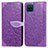 Coque Portefeuille Motif Fantaisie Livre Cuir Etui Clapet S04D pour Samsung Galaxy A22 4G Violet