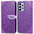 Coque Portefeuille Motif Fantaisie Livre Cuir Etui Clapet S04D pour Samsung Galaxy A23 4G Violet