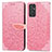 Coque Portefeuille Motif Fantaisie Livre Cuir Etui Clapet S04D pour Samsung Galaxy A24 4G Or Rose