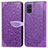 Coque Portefeuille Motif Fantaisie Livre Cuir Etui Clapet S04D pour Samsung Galaxy A71 4G A715 Violet