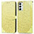 Coque Portefeuille Motif Fantaisie Livre Cuir Etui Clapet S04D pour Samsung Galaxy F23 5G Jaune