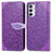 Coque Portefeuille Motif Fantaisie Livre Cuir Etui Clapet S04D pour Samsung Galaxy F23 5G Violet