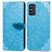 Coque Portefeuille Motif Fantaisie Livre Cuir Etui Clapet S04D pour Samsung Galaxy F52 5G Bleu