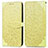 Coque Portefeuille Motif Fantaisie Livre Cuir Etui Clapet S04D pour Samsung Galaxy M02s Jaune