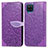 Coque Portefeuille Motif Fantaisie Livre Cuir Etui Clapet S04D pour Samsung Galaxy M12 Violet