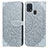 Coque Portefeuille Motif Fantaisie Livre Cuir Etui Clapet S04D pour Samsung Galaxy M21s Gris