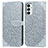 Coque Portefeuille Motif Fantaisie Livre Cuir Etui Clapet S04D pour Samsung Galaxy M23 5G Gris