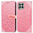 Coque Portefeuille Motif Fantaisie Livre Cuir Etui Clapet S04D pour Samsung Galaxy M53 5G Or Rose