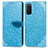 Coque Portefeuille Motif Fantaisie Livre Cuir Etui Clapet S04D pour Samsung Galaxy S20 5G Bleu