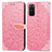 Coque Portefeuille Motif Fantaisie Livre Cuir Etui Clapet S04D pour Samsung Galaxy S20 5G Or Rose