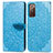 Coque Portefeuille Motif Fantaisie Livre Cuir Etui Clapet S04D pour Samsung Galaxy S20 FE 4G Bleu