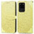 Coque Portefeuille Motif Fantaisie Livre Cuir Etui Clapet S04D pour Samsung Galaxy S20 Ultra 5G Jaune