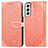 Coque Portefeuille Motif Fantaisie Livre Cuir Etui Clapet S04D pour Samsung Galaxy S21 5G Orange