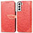 Coque Portefeuille Motif Fantaisie Livre Cuir Etui Clapet S04D pour Samsung Galaxy S21 FE 5G Rouge