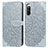 Coque Portefeuille Motif Fantaisie Livre Cuir Etui Clapet S04D pour Sony Xperia 10 IV SO-52C Gris