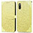 Coque Portefeuille Motif Fantaisie Livre Cuir Etui Clapet S04D pour Sony Xperia Ace II Jaune