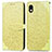 Coque Portefeuille Motif Fantaisie Livre Cuir Etui Clapet S04D pour Sony Xperia Ace III Jaune