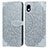 Coque Portefeuille Motif Fantaisie Livre Cuir Etui Clapet S04D pour Sony Xperia Ace III SO-53C Gris