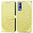 Coque Portefeuille Motif Fantaisie Livre Cuir Etui Clapet S04D pour Vivo iQOO Z3 5G Jaune