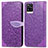 Coque Portefeuille Motif Fantaisie Livre Cuir Etui Clapet S04D pour Vivo V20 Violet