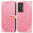 Coque Portefeuille Motif Fantaisie Livre Cuir Etui Clapet S04D pour Vivo X70t Or Rose