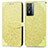 Coque Portefeuille Motif Fantaisie Livre Cuir Etui Clapet S04D pour Vivo Y76 5G Jaune