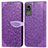 Coque Portefeuille Motif Fantaisie Livre Cuir Etui Clapet S04D pour Xiaomi Civi 1S 5G Violet