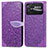 Coque Portefeuille Motif Fantaisie Livre Cuir Etui Clapet S04D pour Xiaomi Poco C40 Violet