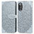 Coque Portefeuille Motif Fantaisie Livre Cuir Etui Clapet S04D pour Xiaomi Poco F3 GT 5G Gris