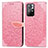 Coque Portefeuille Motif Fantaisie Livre Cuir Etui Clapet S04D pour Xiaomi Poco M4 Pro 5G Or Rose